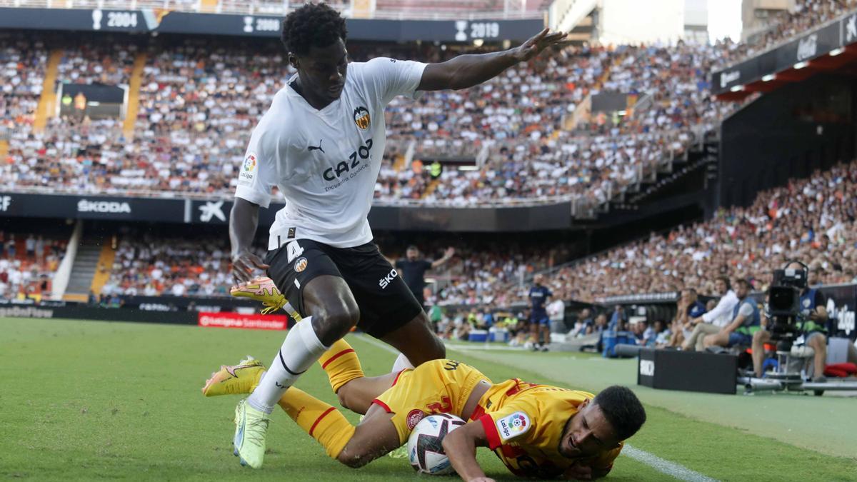 Yunus Musah, durante la primera jornada contra el Girona