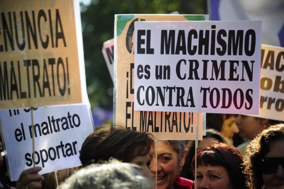 Manifestación contra la violencia machista en Madrid.