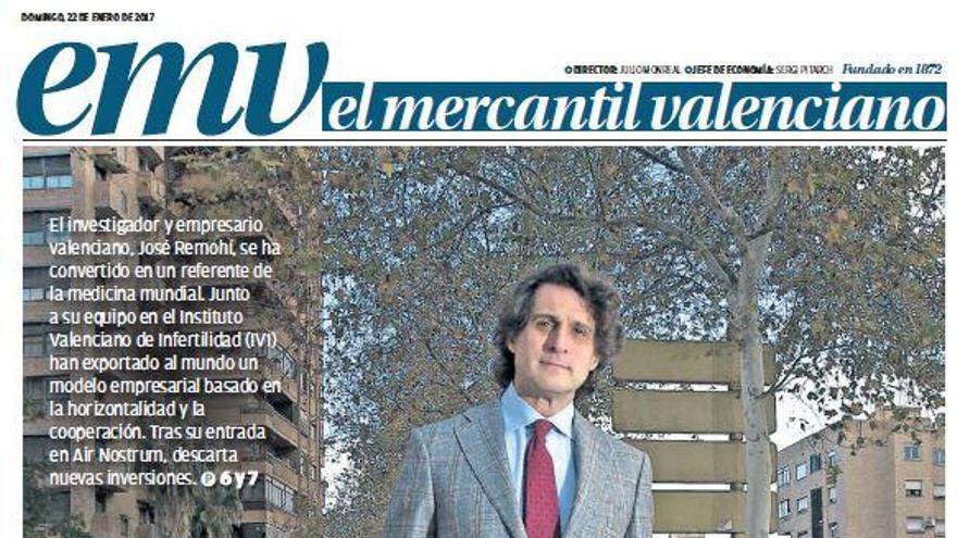 José Remohí protagonizó una portada de El Mercantil Valenciano.