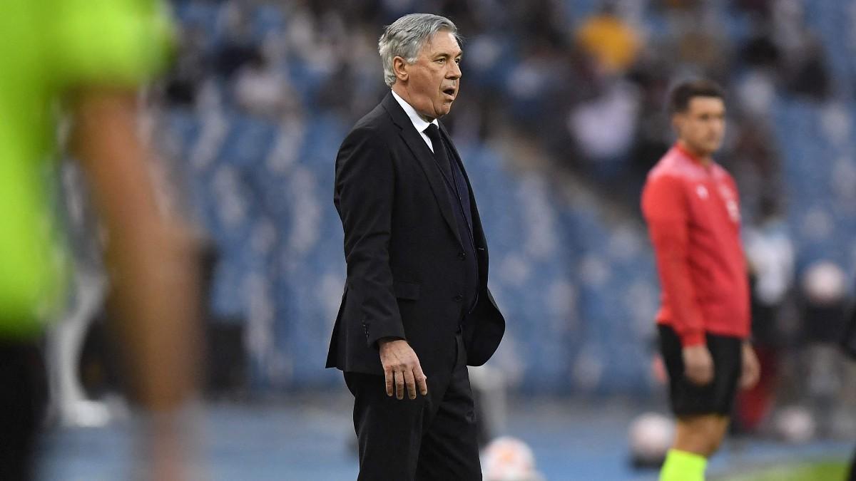 Ancelotti, durante la final de la Supercopa