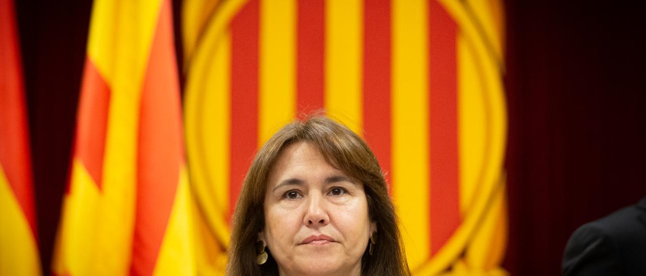 La líder de Junts y presidenta del Parlament, Laura Borràs, en una sesión plenaria, en el Parlament de Cataluña.