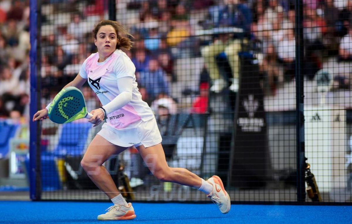 Paula Josemaría, durante su partido de ayer.