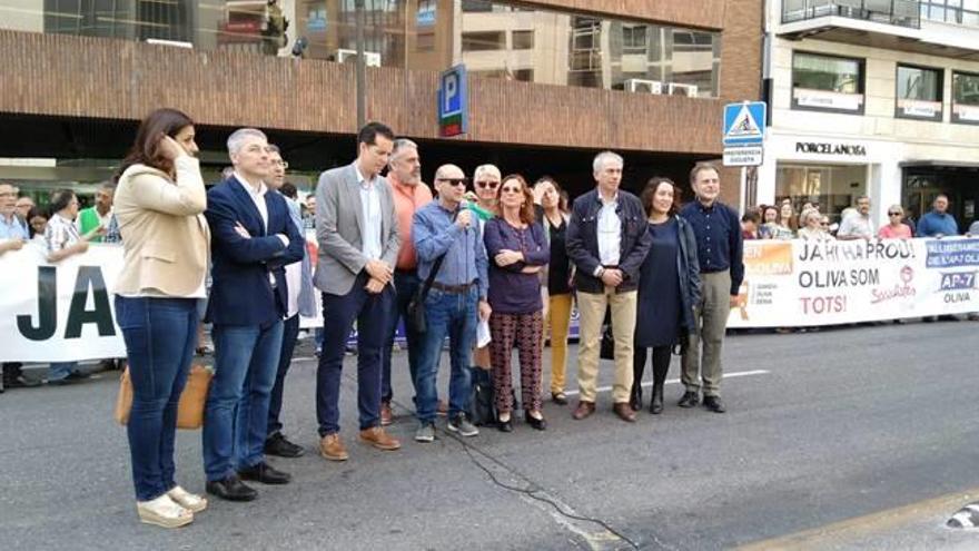 En València Oliva, presente para exigir al Gobierno que no prorrogue el peaje de la AP-7