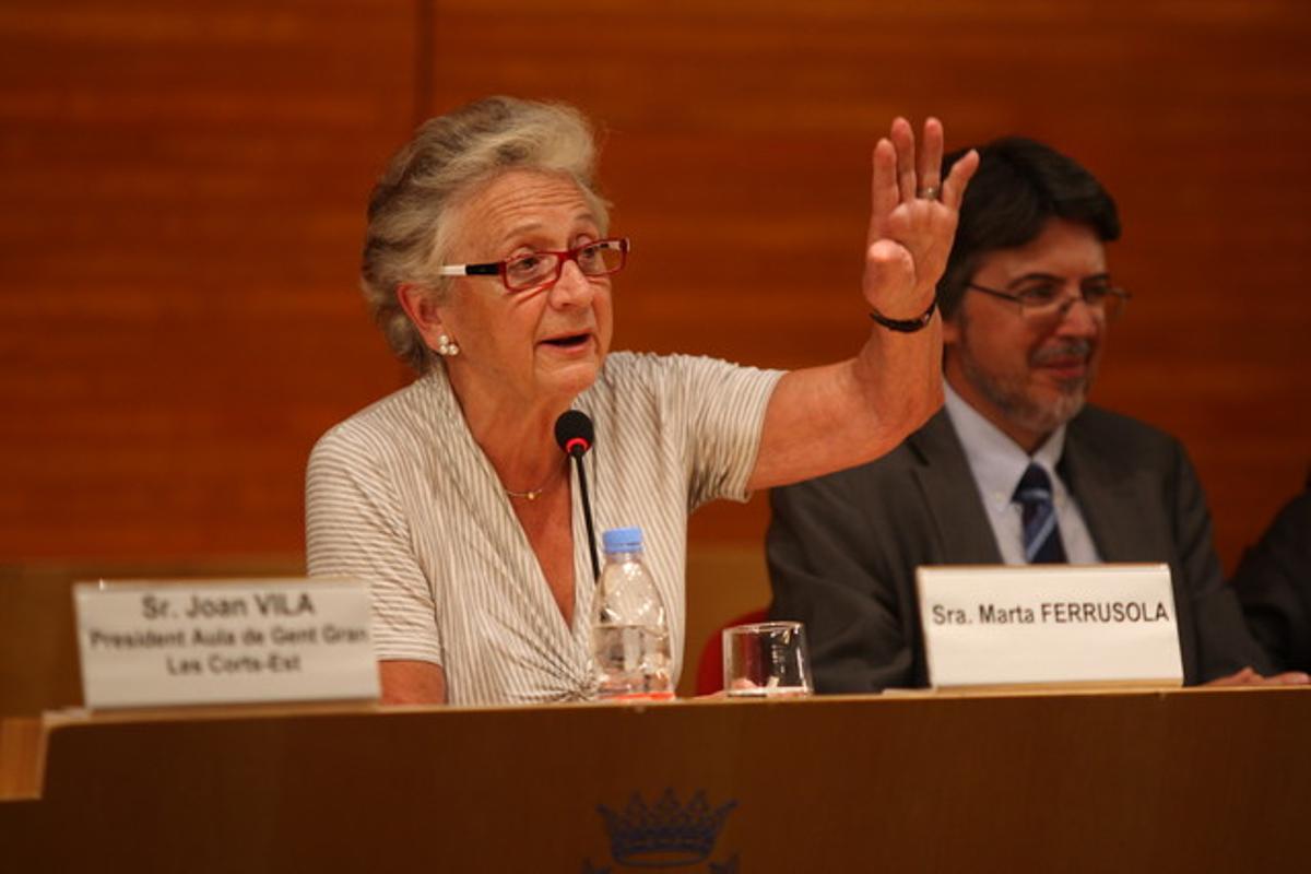 Marta Ferrusola, en una conferència, a Barcelona, l’octubre del 2009.