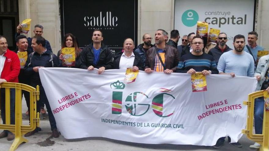 Un momento de la protesta de miembros de IGC en Madrid.