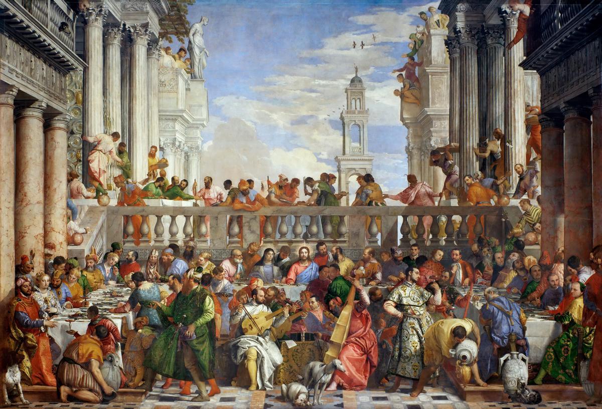 El cuadro de 'Las bodas de Caná' del Veronés (1563) está situado enfrente de la 'Gioconda' en la sala del museo.