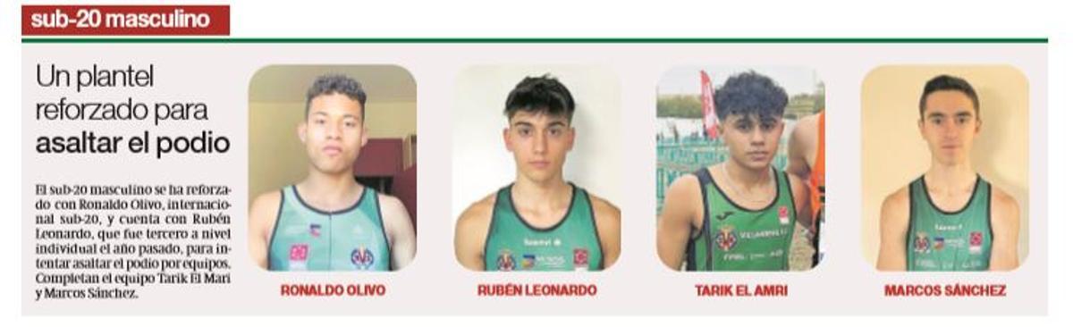 Equipo sub-20 masculino del Playas para el Europeo de cros por clubs.