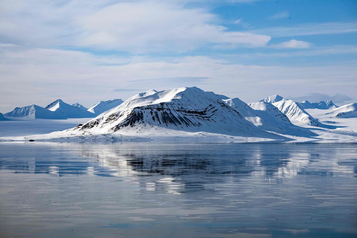 Borebukta Bay, en el noroeste de Isfjorden, en el archipiélago de Svalbard.