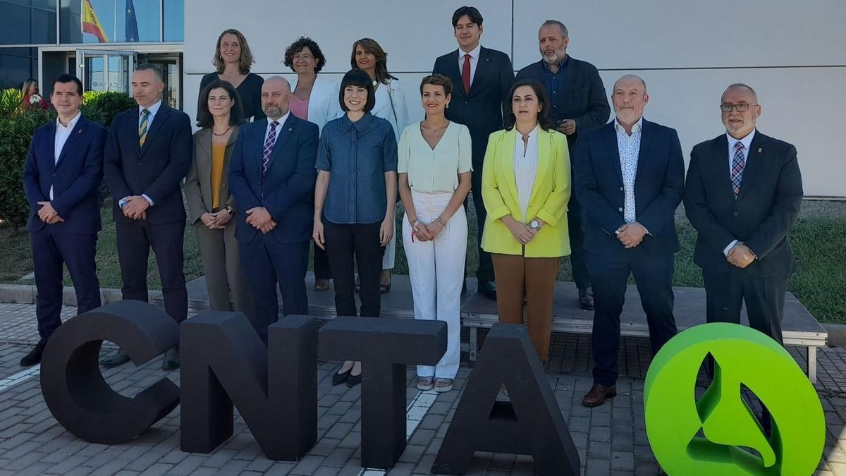 La ministra Diana Morant, presente ayer en la firma del Plan Complementario Agroalimentario en el CNTA de San Adrián, en Navarra. | EUROPA PRESS