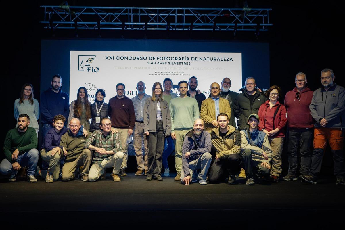 Galardonados con los distintos premios de la presente edición de FIO en Monfragïe.
