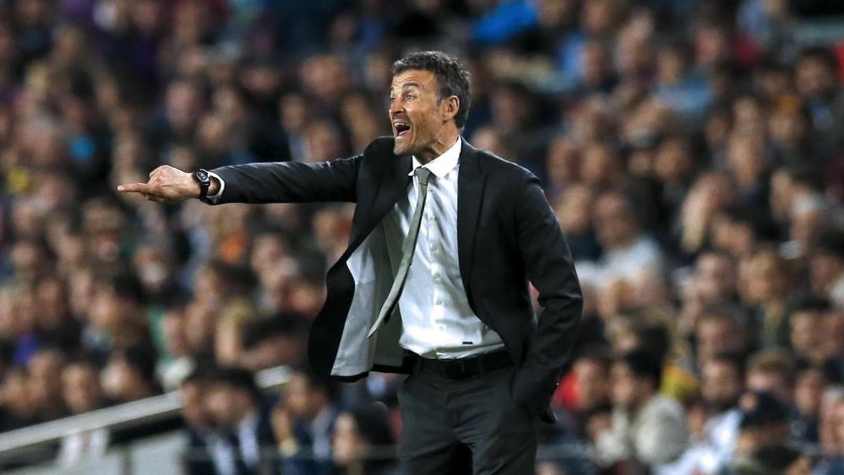 Luis Enrique, en el partido contra el Valencia.