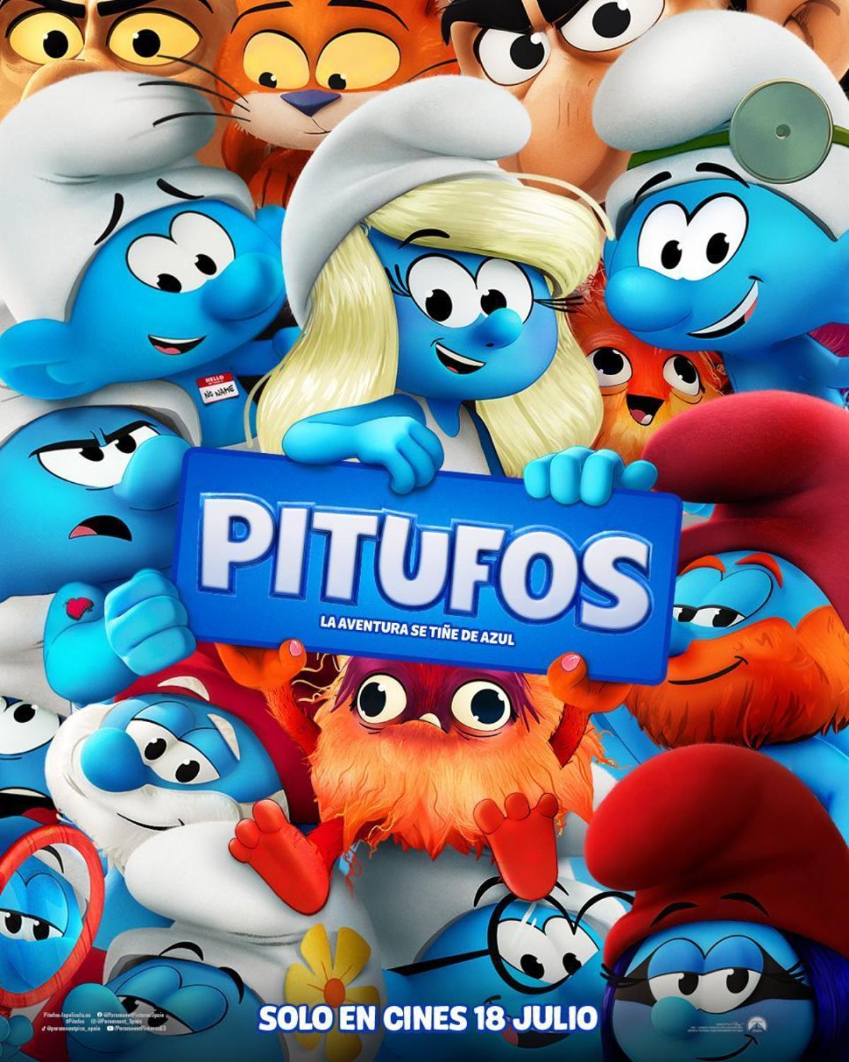 Cartel de "Pitufos"