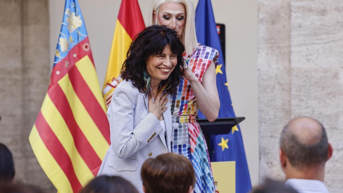 La ministra de Igualdad, Ana Redondo, durante la celebración del acto institucional con motivo del Día del Orgullo, a 17 de junio de 2026, en Valencia, Comunidad Valenciana (España).