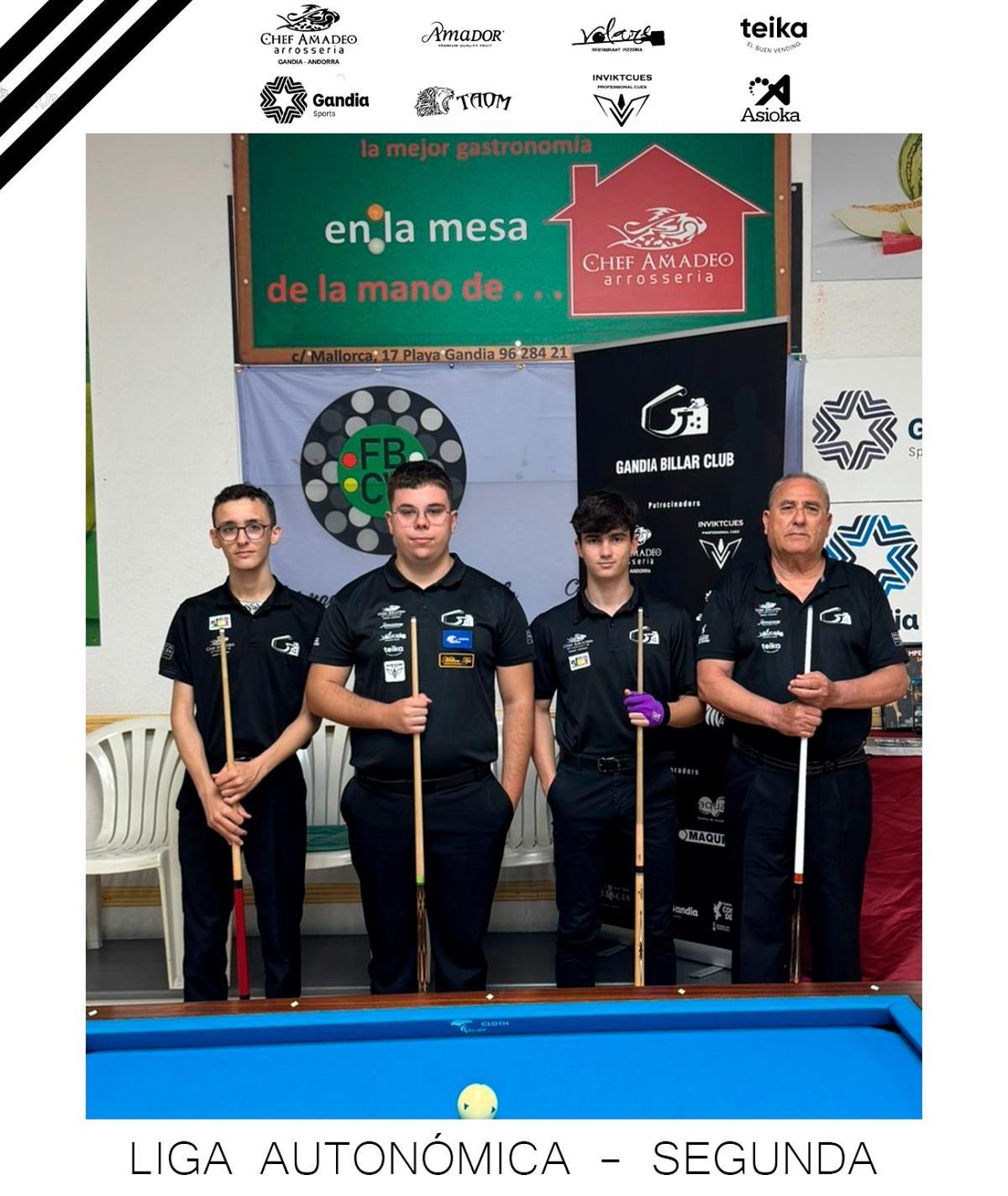 Cuarteto del Gandia BC en la Liga Autonómica
