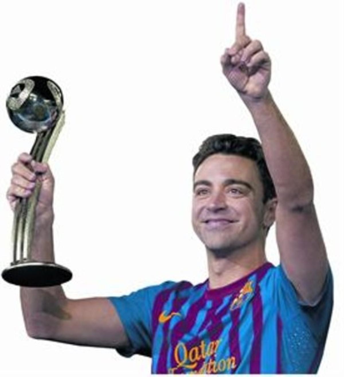 LLEGENDARI 3 Xavi mostra la Pilota de Plata que li van atorgar com a segon millor jugador del Mundial de Clubs. LLEGENDARI 3 Xavi mostra la Pilota de Plata que li van atorgar com a segon millor jugador del Mundial de Clubs.