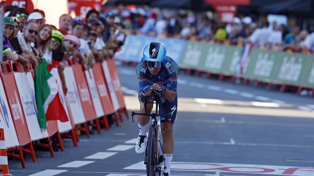 Mikel Landa, durante el estreno en la Vuelta.