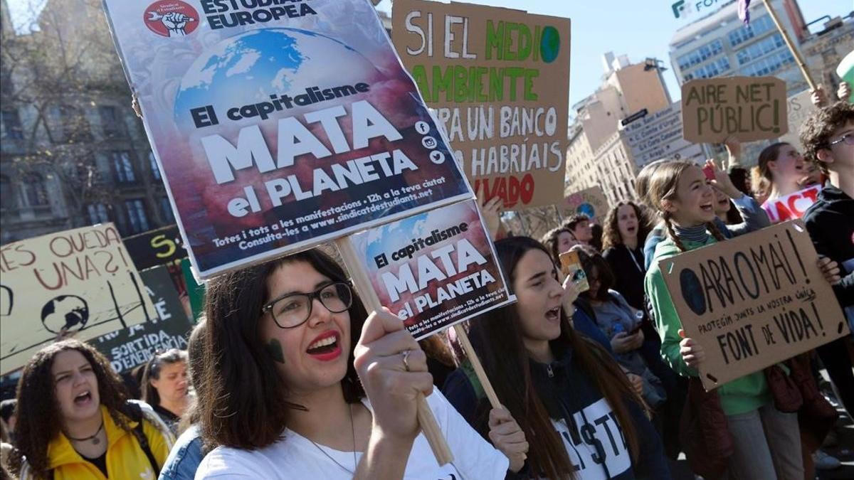 Manifestación contra el cambio climático en Barcelona