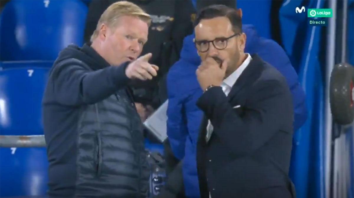 El momento en el que Koeman le explica a Bordalás que Nyom le ha insultado