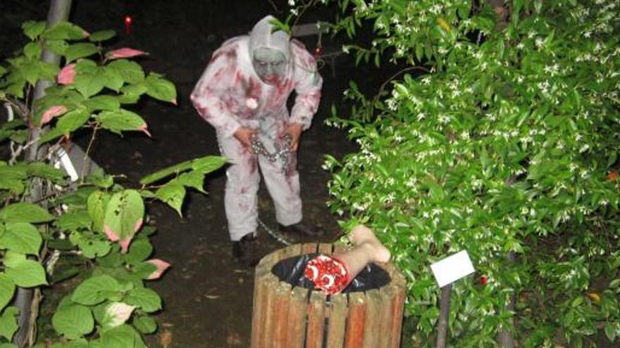 Uno de los protagonistas de la «Noche de terror» en el Botánico vivida el pasado viernes.