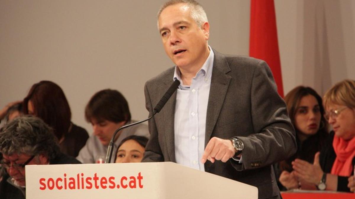 Pere Navarro, durante un consell nacional del PSC