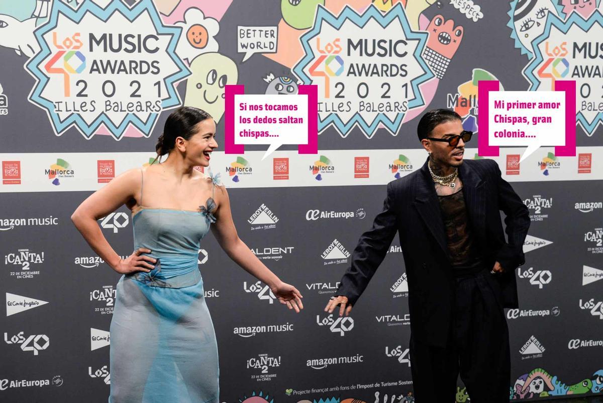 Rosalía y Rauw Alejandro en los premios 40