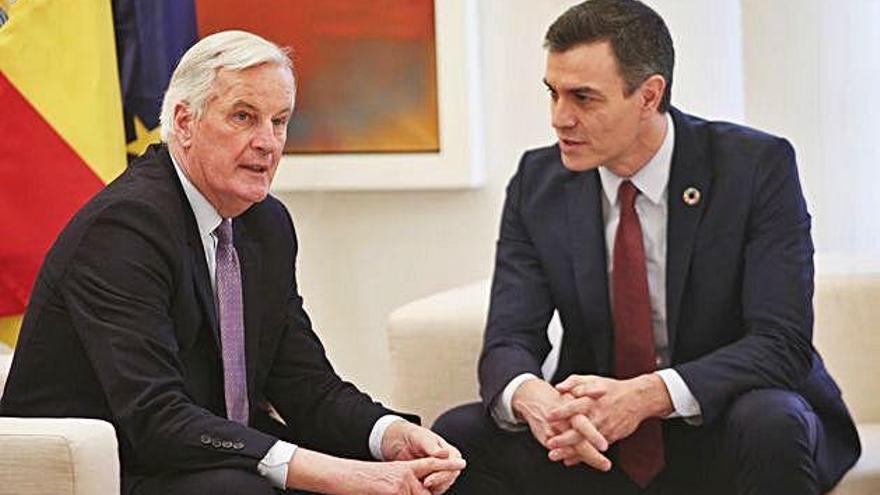Sánchez es va reunir, ahir, a Madrid amb el negociador en cap de la UE per al Brexit, Michel Barnier.