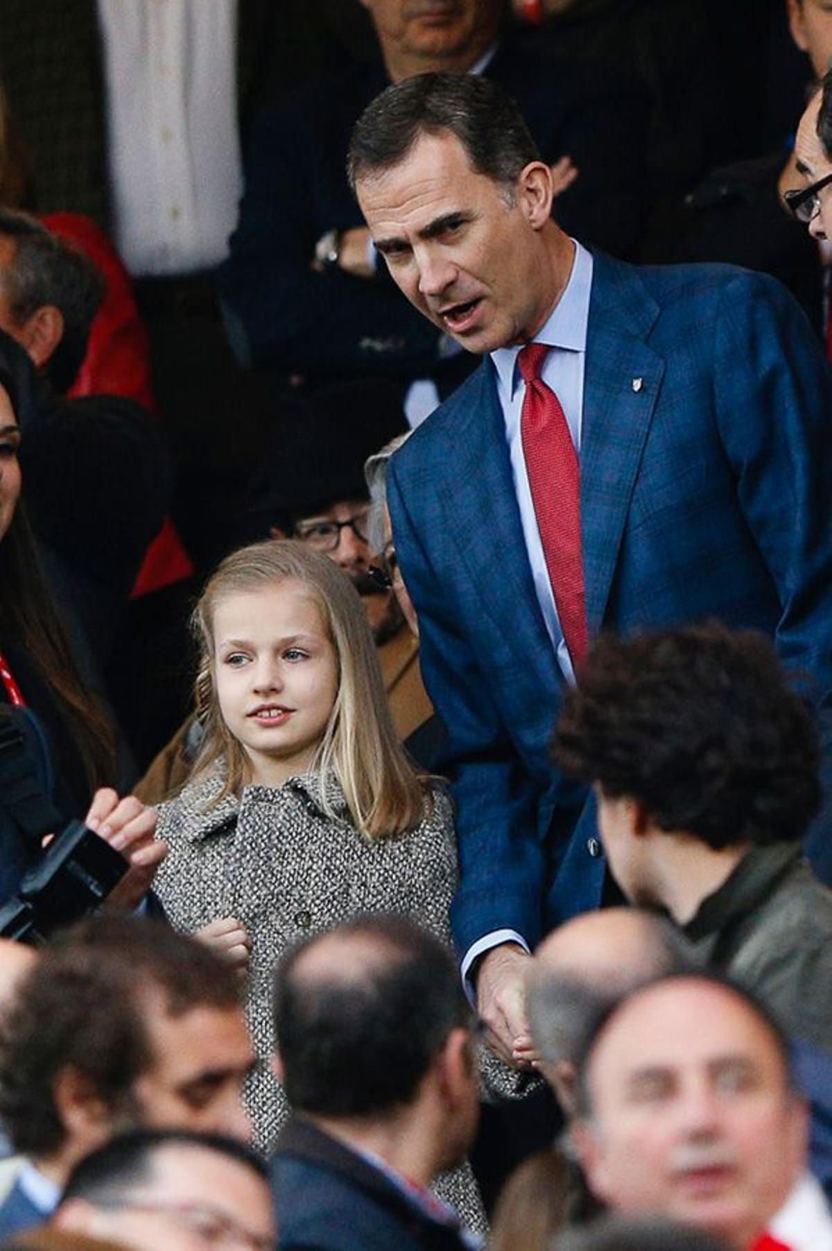 La princesa Leonor junto a su padre Felipe VI