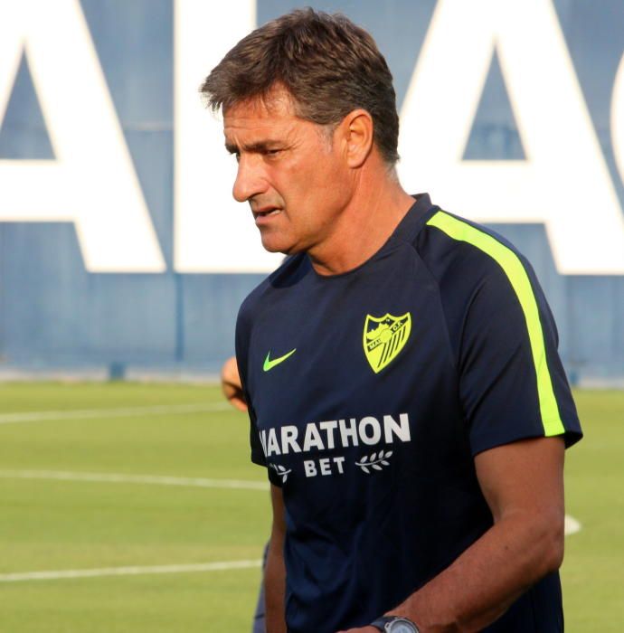 Entrenamiento del Málaga CF tras la derrota en Valencia