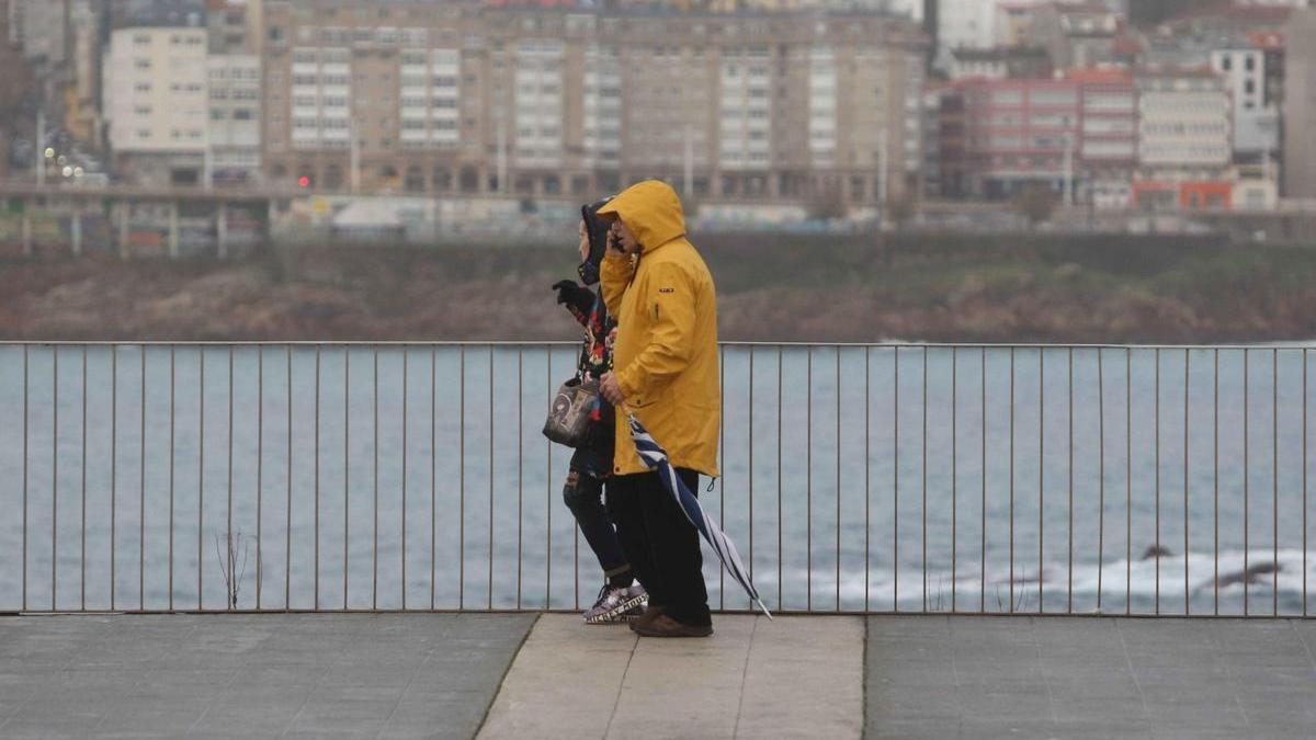 Un día de lluvia en A Coruña.
