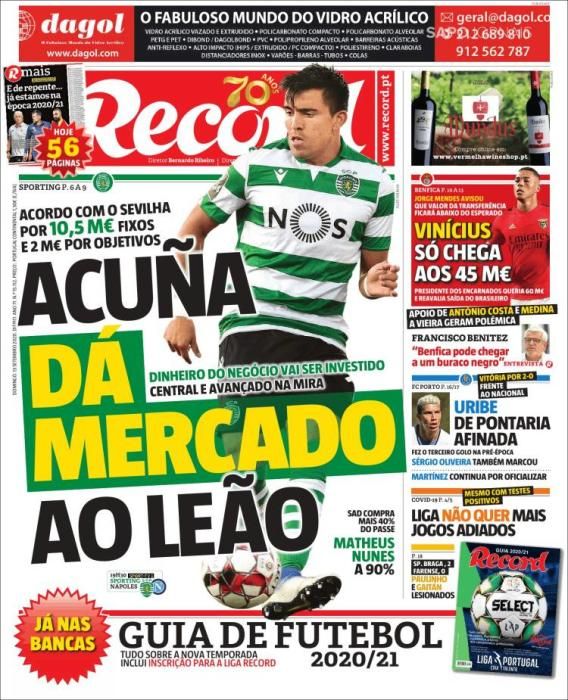 Portada RECORD domingo 13 septiembre 2020