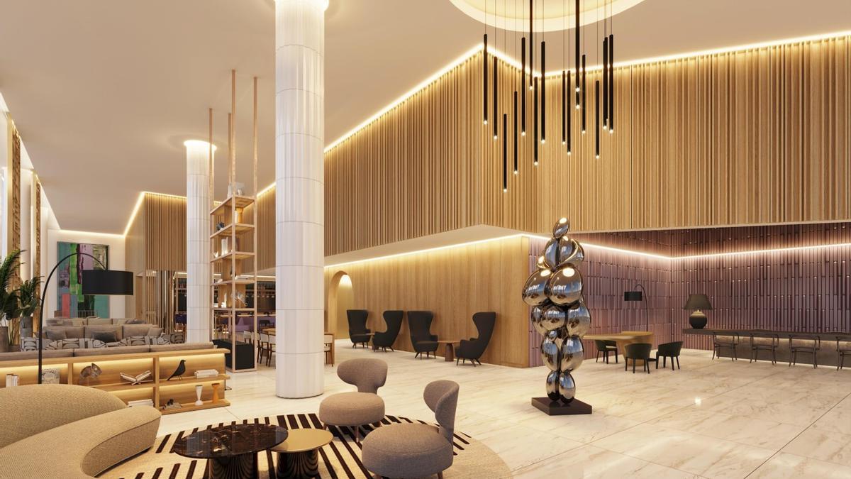 Así será el 'lobby' del ME Lisbon que abrirá Meliá en la capital portuguesa.