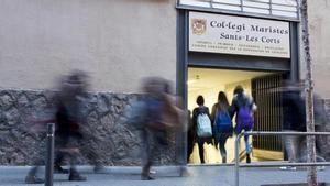 Acceso al colegio de los Maristas de Sants-Les Corts.