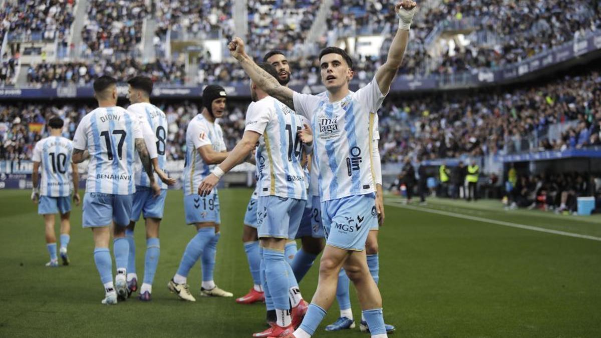 Lobete fue uno de los goleadores en el Málaga CF-Racing de Ferrol.