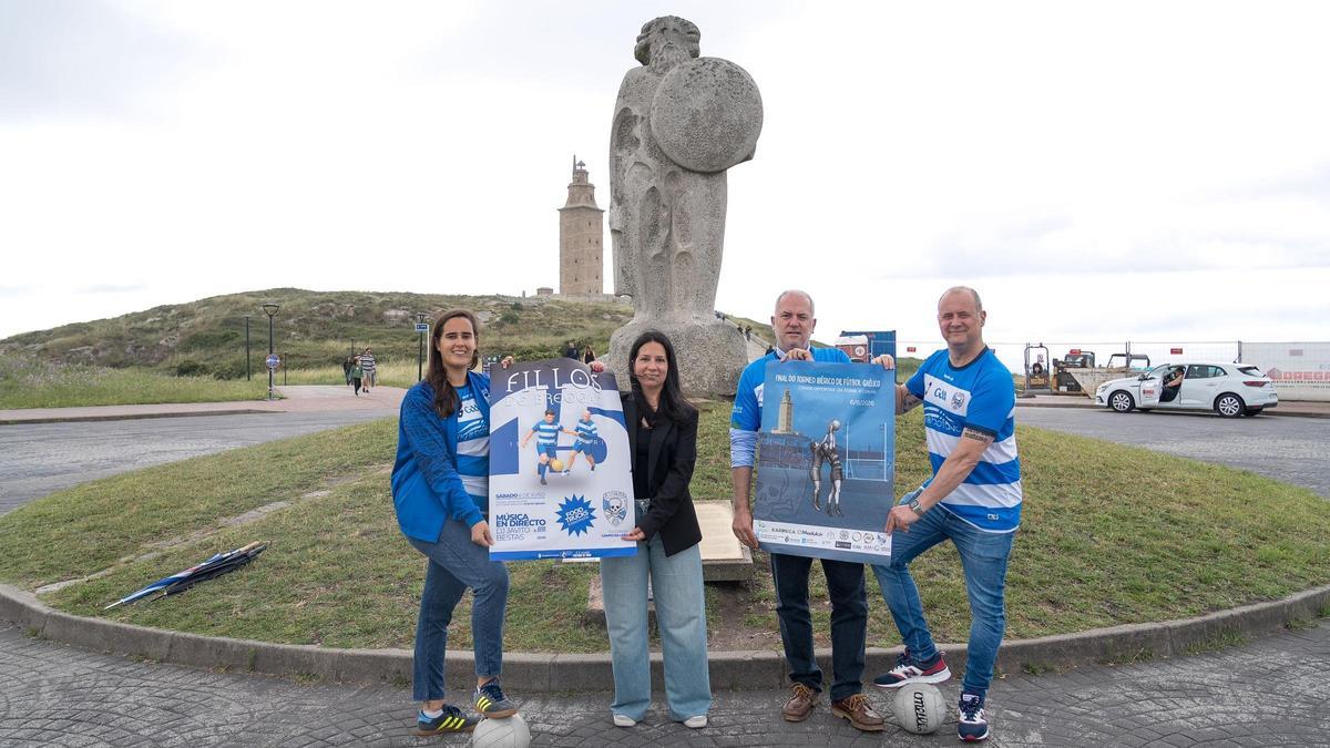 Presentación del Campeonato Ibérico con representantes de Fillos de Breogán y el edil de Cultura y Turismo, Gonzalo Castro.