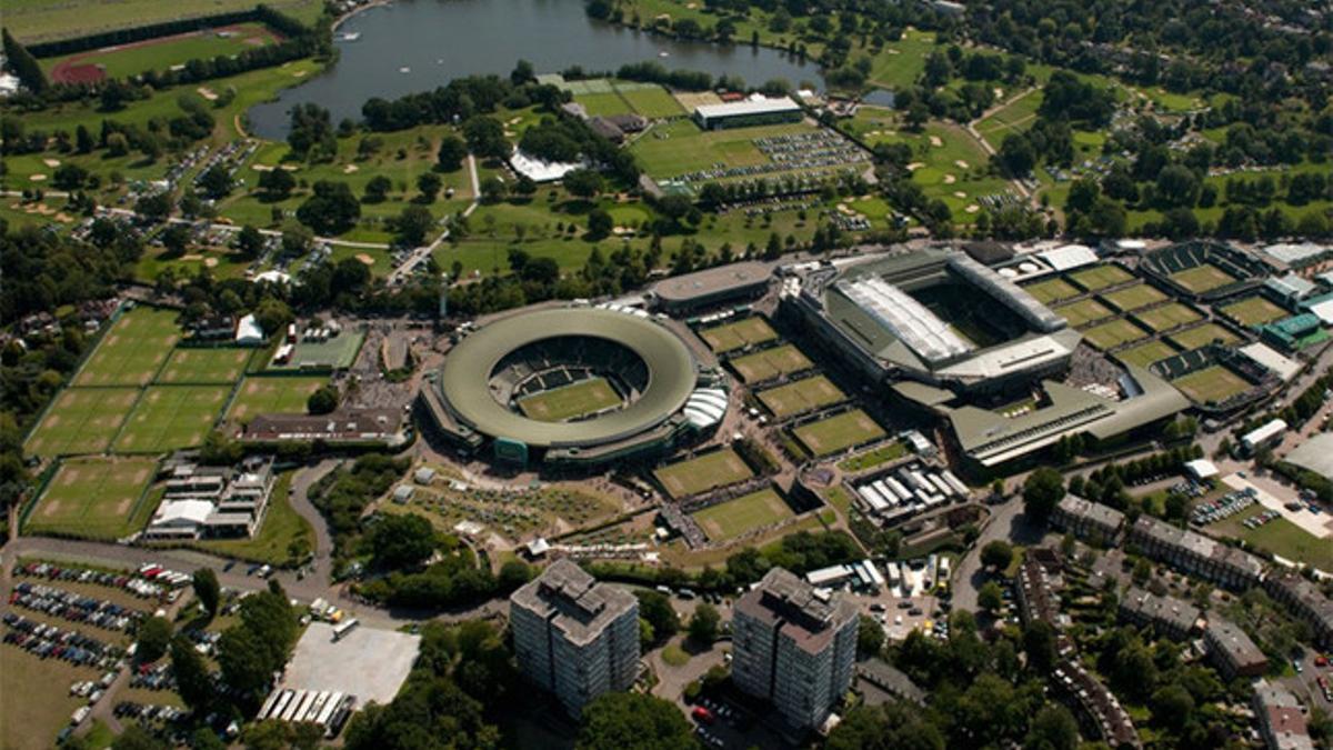 Vista panorámica de las instalaciones de Wimbledon.