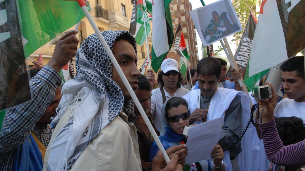 Manifestación a favor de la autodeterminación del Sahara