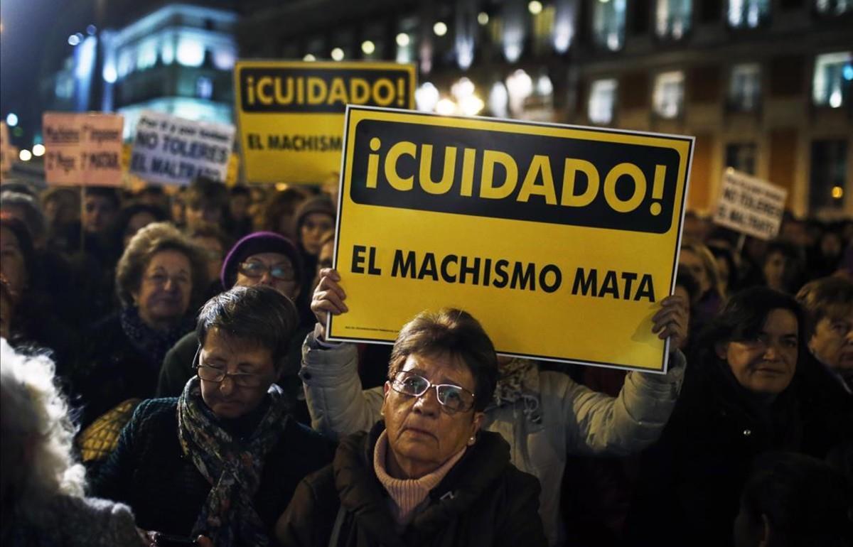 tecnicomadrid24326169 women hold banners reading  be careful  machismo kills  duri