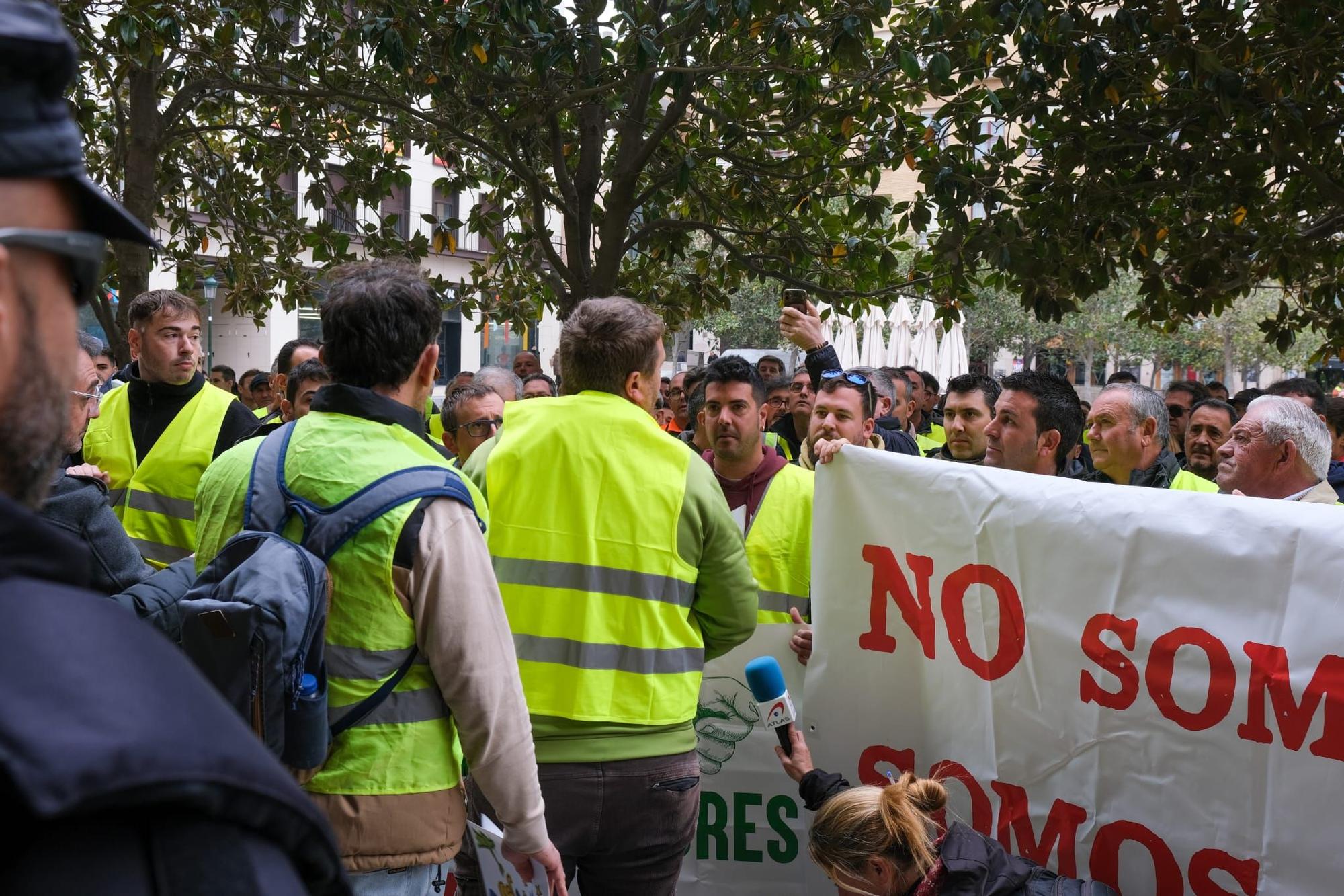 EN IMÁGENES | Los agricultores se concentran en la plaza del Pilar