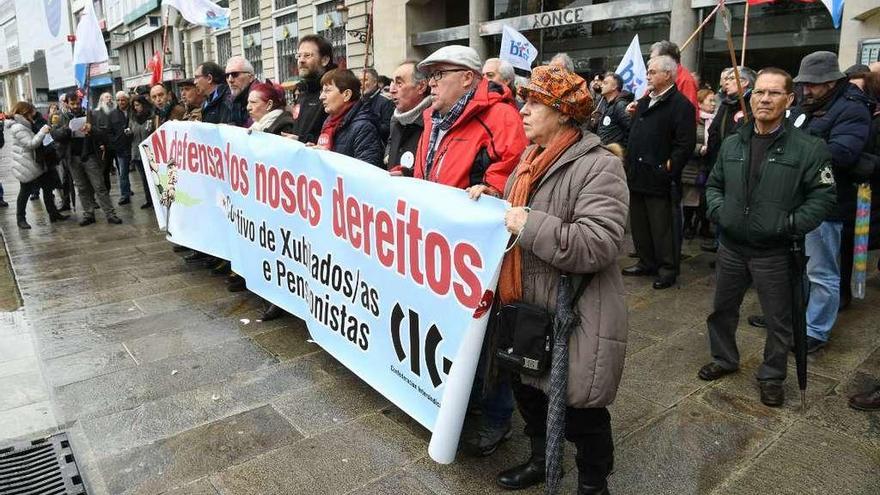 Manifestación de pensionistas, esta semana en A Coruña.