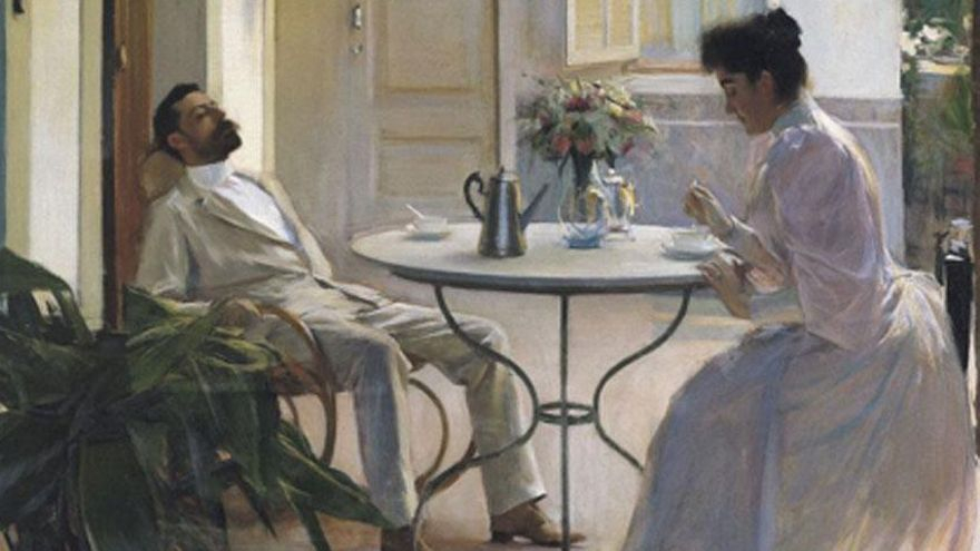 Detalle de ‘La siesta’, oléo de Ramón Casas. Barcelona, 1892.