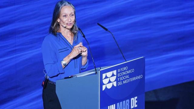 La documentalista Céline Cousteau, durant la ponència d’ahir. | MARC ASENSIO CLUPÉS