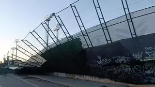 El Barça, afectado por el temporal:  caída de un muro en la Ciutat Esportiva