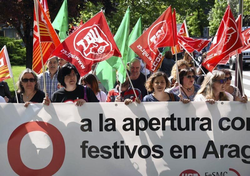 Manifestación contra la apertura de comercios en festivos