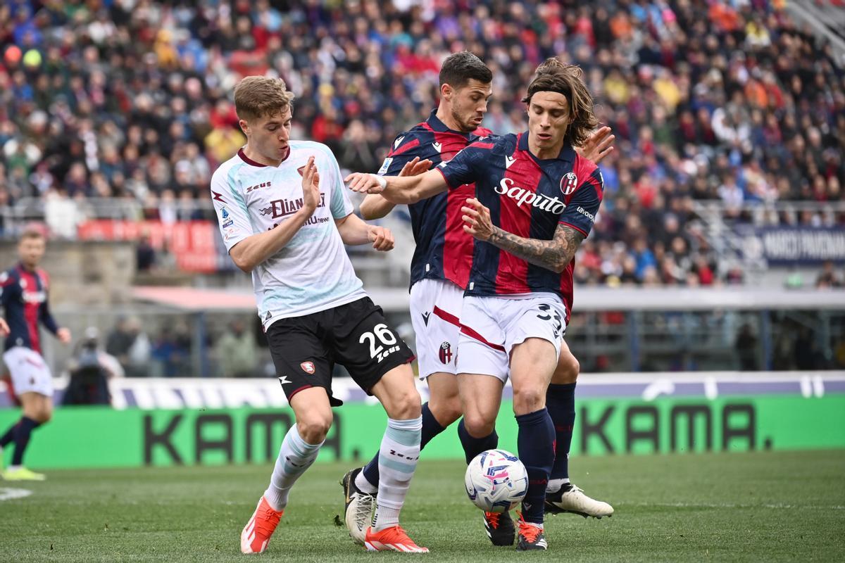 Riccardo Calafiori, en un partido ante la Salernitana