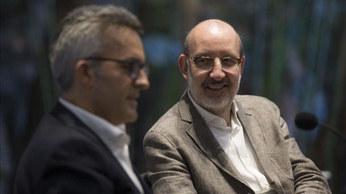 Font, con el periodista Toni Bassas