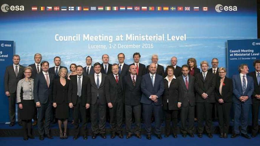 Consejo Ministerial de la Agencia Espacial Europea reunido en Lucerna.