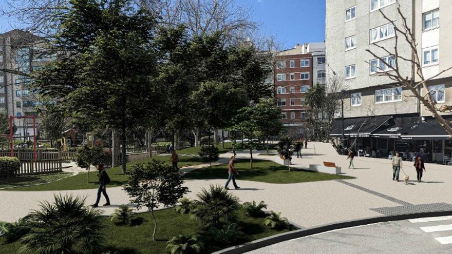 El Concello comienza la reforma de una calle en Labañou bajo críticas por la eliminación de arbolado
