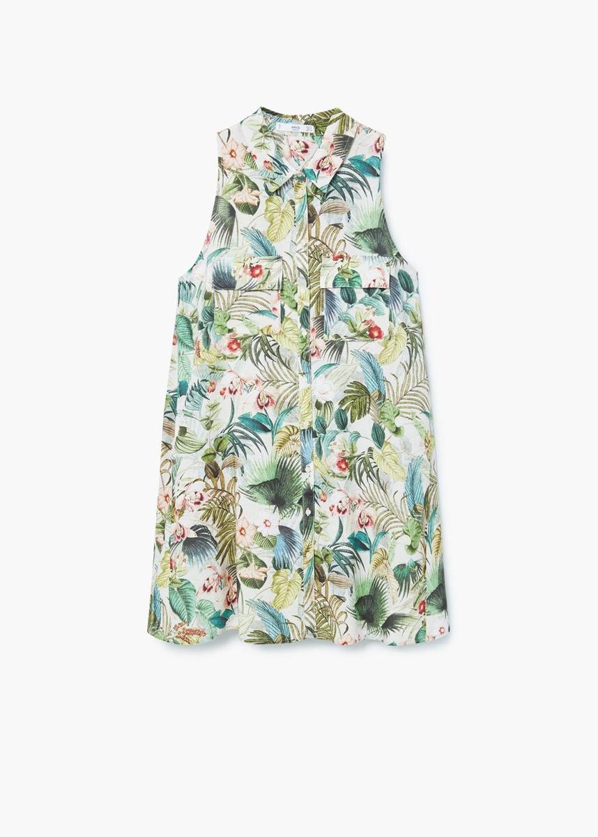 Vestido camisero estampado, Mango (25,99€)