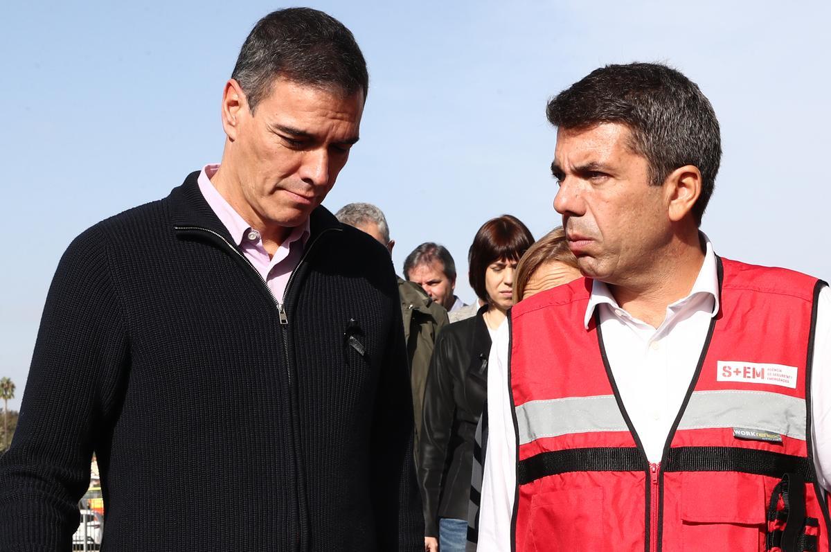 Pedro Sánchez y Carlos Mazón, este jueves el Centro de Coordinación Operativo Integrado (CECOPI) de la Comunidad Valenciana.