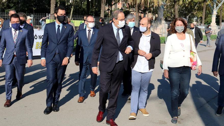 Quim Torra dirigint-se a declarar al TSJC, aquest setembre